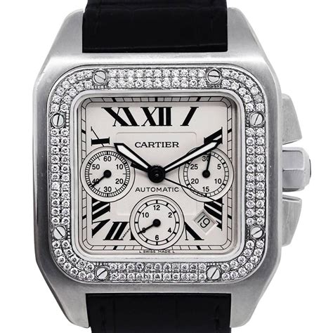 santos de cartier watch|cartier santos diamond bezels.